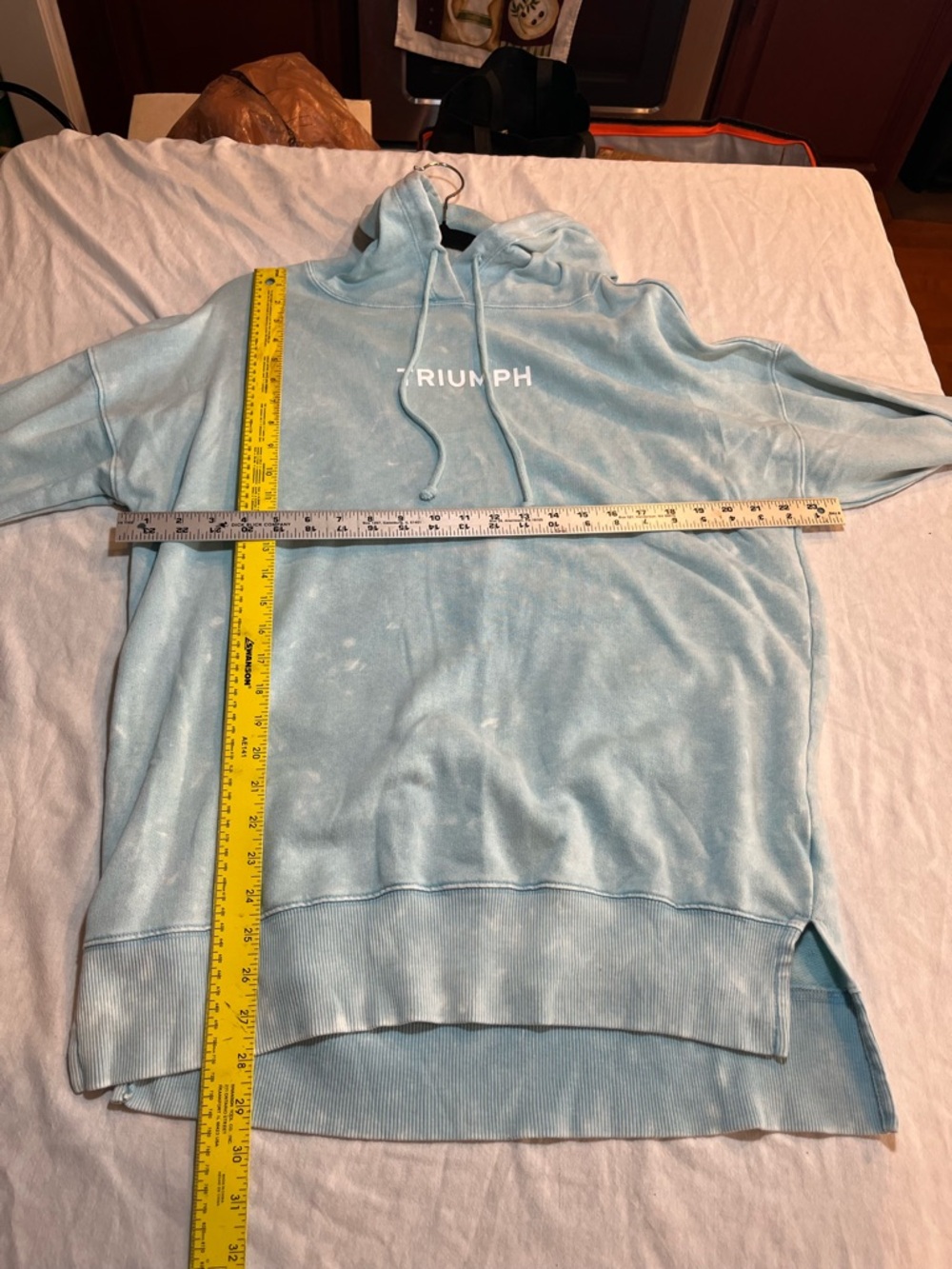 Triumph Light Blue Hoodie Sweatshirt unisex size medium